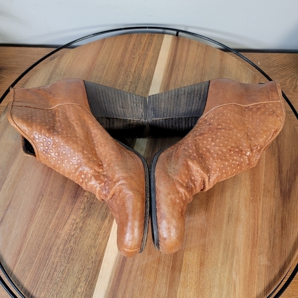 Latitude Femme Ankle Boots Leather Textured Slouch Heeled Size 38.5 - Picture 10 of 16